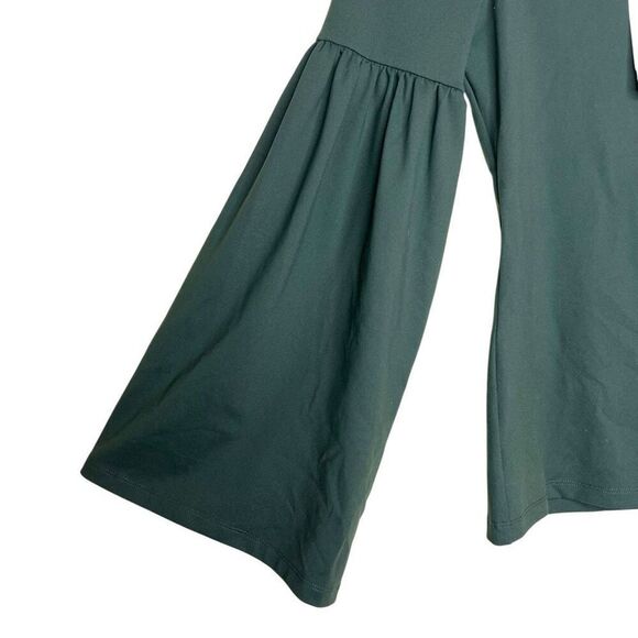 NEW Susana Monaco Bell Sleeve Square Neck Top Hunter Green Small - Picture 3 of 8